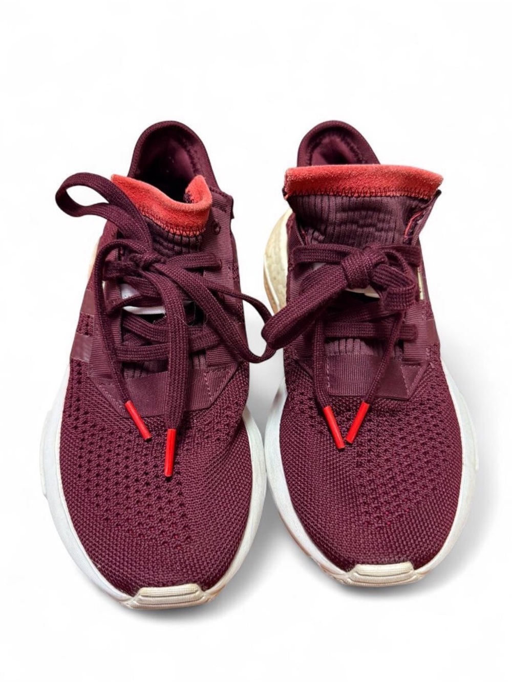 adidas Burgundy and Red Knit Running Sneakers